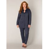 Base Level Curvy Blouse Blauw - Effen - Kraag Halslijn