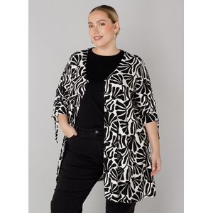 Colletta - Blouse - Zwart - Korte Mouwen - V-hals