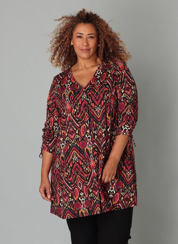 Colletta - Blouse - Multi - Rechte Mouwen - Knoopsluiting