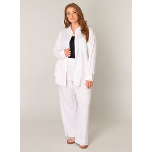 Sportbroek - Natural White - Casual Pasvorm - Elastische Taille