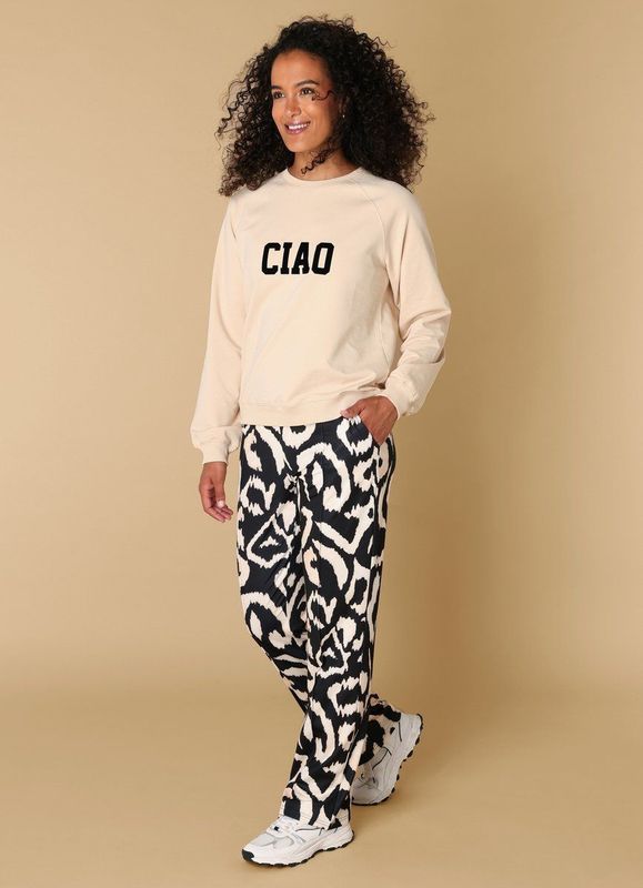 Ivy Beau - Remi - Sweater - Zacht Katoen - Lange Mouwen - Tekst 'CIAO'