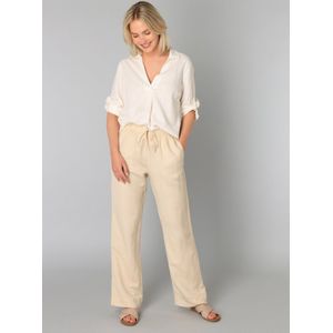 Yest - Linnen Wide Leg - Broek - Zand - Normale Taille