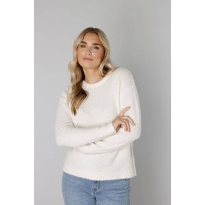 Base Level - Gebreide Trui - Ecru - Met Wol