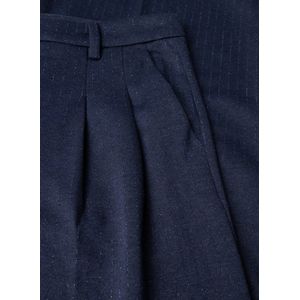 Yest wide leg high waist pantalon donkerblauw met lurex