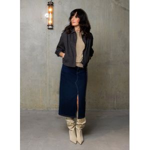 YEST - Barbara Bottoms - Donkerblauwe Denim Rok - Slim Fit