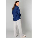 Yest - Denim Blouse - Donkerblauw - Lange Mouwen - Klassieke Kraag