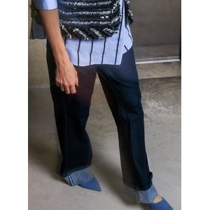 Yest high waist wide leg jeans dark blue denim