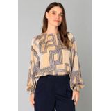 Yest - Top - Beige - Lange Mouwen - Ronde Hals met Knoopsluiting