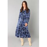 YEST - Blanca - A-lijn Jurk - Dark Navy/French Blu