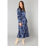YEST - Blanca - A-lijn Jurk - Dark Navy/French Blu