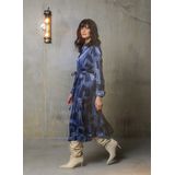 YEST - Blanca - A-lijn Jurk - Dark Navy/French Blu