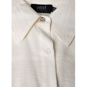 Yest - Blouse - Ecru - Driekwart Pofmouwen - Knoopsluiting