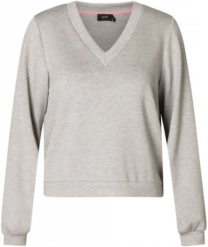YEST - Blanka - Sweater - Lichtgrijs/Melange