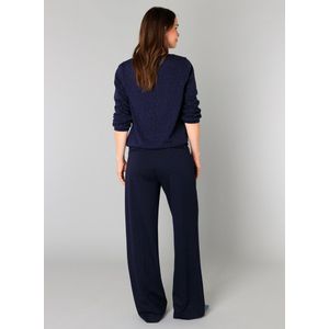 YEST - Olvin - Sweater - Dark Navy - Driekwart Mouwen - Lurexdraadje