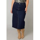 Yest - Curve - Spijkerrok - Dark Blue Denim - Midi Rok