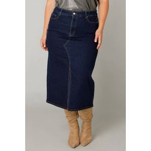 Yest - Curve - Spijkerrok - Dark Blue Denim - Midi Rok