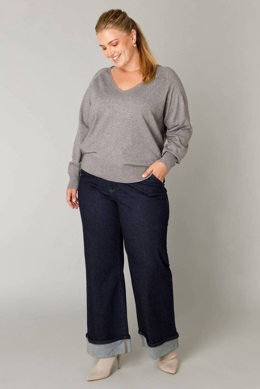 Yest Curve - Pullover - Grijs - Fijn Gebreid