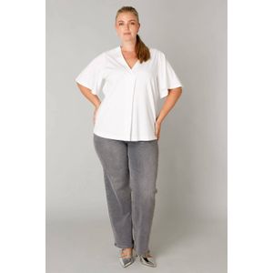 Yest - Curve Top - Ecru - Korte Mouwen - V-hals