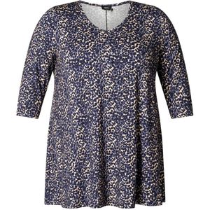 Yest Curve - Top - Donkerblauw - A-lijn Pasvorm - Driekwartmouwen