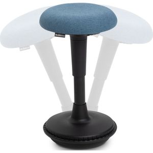 Wobblez® Wiebelkruk - Ergonomische kruk voor Bureau met een hoogte 60-80 cm - kruk in hoogte verstelbaar van 43-63 cm - Zwarte wiebelkruk met Blauwe zitting