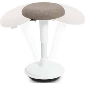 Wobblez® Wiebelkruk - Ergonomische kruk voor Zit Sta Bureau met een hoogte 80-95 cm - kruk in hoogte verstelbaar van 55-75 cm - Witte wiebelkruk met Pebble zitting