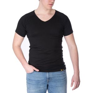 ConfidenceForAll - Heren Premium Anti Zweet Shirt - Zwart - V-hals