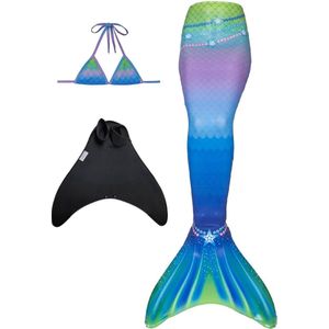 Starfish zeemeerminstaart maat 158-164 (XS) met monovin met voetvakken en bikini top