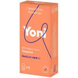 Yoni Tampons Medium, Biologische Tampons vrij van chemicaliën en gemaakt van 100% gecertificeerd biologisch katoen, Zonder plastic toplaag, Duurzaam en Hypoallergeen, 16 x Stuks.