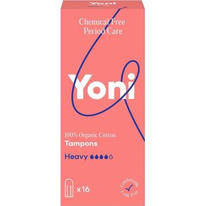 Yoni 100% Biologisch Katoenen Tampons - Heavy - 16 stuks