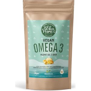 Vegan Omega 3 - Algenolie - 250mg DHA/capsule - 90 Capsules (3 maanden voorraad) - plantaardig, duurzaam, beter dan visolie
