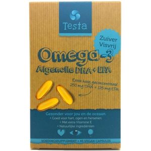 Testa Omega 3 algenolie - vegan omega-3 DHA + EPA  45 Vegan Softgels