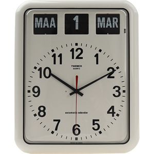 Twemco BQ12A - Klok - Rechthoekig - Kunststof - 7.5x38 cm - Wit