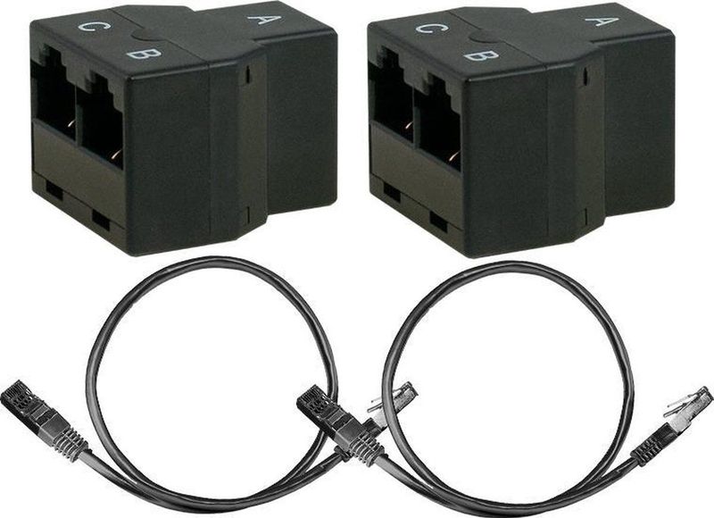 UTOP® - Internetverdubbelaar - Splitter Internetkabel - CAT5E - Verbind Twee Apparaten