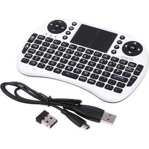 Lipa Mini draadloos toetsenbord Wit Met airmouse - Mini toetsenbord draadloos - Draadloos toetsenbord met muis - Draadloze muis - Usb oplaadbaar