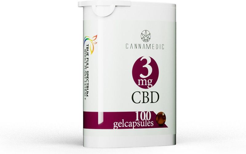 Cannamedic CBD capsules 3 mg - True Full Spectrum - 100% natuurlijk - 100 stuks (softgel)
