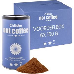 Chikko Not Coffee Cichorei Instant 6 x 150 g - Gebrande Biologische Cichorei - Alternatief voor Decafeïne - Vrij van Additieven en Chemicaliën - Gemaakt in Nederland