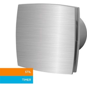 Awenta badkamerventilator 125 mm | Timer vochtsensor | Zilver