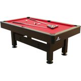 Cougar Topaz Pooltafel 6ft In Bruin & Rood Hoogteverstelbaar & Incl. Accessoires