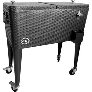 AXI Retro Cooler Wicker-look Bruin - Koeler met wielen - 76L inhoud - Koelbox met aftapkraan