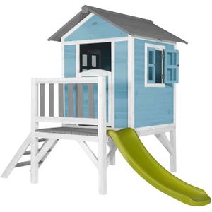 AXI Lodge XL Speelhuis Caribisch Blauw - Limoen groene Glijbaan