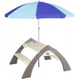 AXI Kylo XL Picknicktafel Grijs/wit - Parasol Blauw