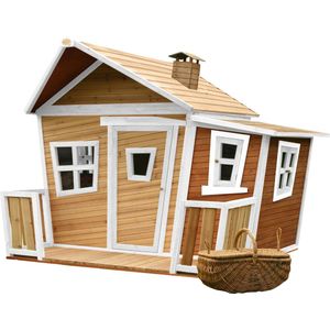 AXI Lisa Speelhuis in Bruin/Wit - Speelhuisje voor de tuin / buiten - FSC hout - Tuinhuisje met veranda voor kinderen