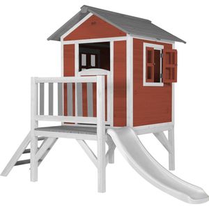 AXI Lodge XL Speelhuis Scandinavisch Rood - Witte Glijbaan
