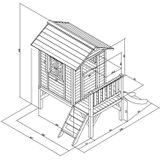 AXI Lodge XL Speelhuis Scandinavisch Rood - Rode Glijbaan