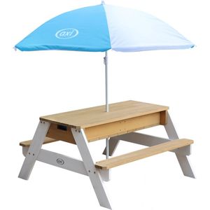 AXI Zand- en Waterpicknicktafel Nick met Parasol - Bruin en Wit