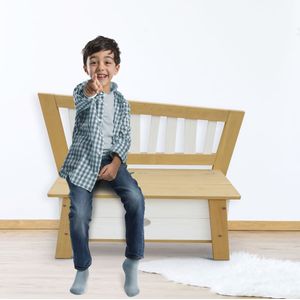 AXI Corky Opbergbank - Bruin/Wit - Hout - Geschikt voor Kinderen