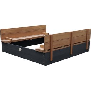 AXI Ella XL Zandbak - Antraciet - Bruin - FSC Hout - Met Bankjes en Deksel
