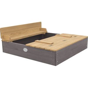 AXI Ella Houten Zandbak in Grijs/Bruin - Limited - Met Zitbankjes en Deksel - FSC hout - 100x95x20cm - Zandbak voor kinderen