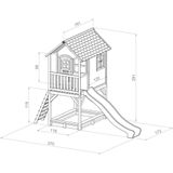 Sarah Spielhaus Braun/weiß - Graue Rutsche