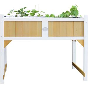 AXI kweektafel van hout met gronddoek Moestuintafel / moestuinbak voor buiten / tuin / balkon / terras / kas